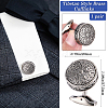 1 Pair Tibetan Style Brass Cufflinks for Men FIND-BBC0002-18-2
