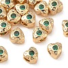 SHEGRACE Brass Green Cubic Zirconia Beads XGRQ4H208-681G-A-1