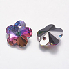 Faceted Glass Rhinestone Charms RGLA-F055-6x6-001VO-2