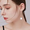 Clear Cubic Zirconia Tassel with Imitation Pearl Dangle Stud Earrings JE1050A-6