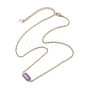 Natural Amethyst/Rose Quartz/Tiger Eye/Amazonite/Sodalite Faceted Column Pendant Necklaces NJEW-JN05133-02-5