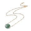 Flat Round Natural Mixed Stone Pendant Necklace for Girl Women NJEW-JN03749-5