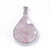 Natural Rose Quartz Pendants STAS-T043-02I-1