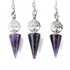 Natural Amethyst Cone Dowsing Pendulum Big Pendants G-C114-02P-16-1