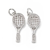 Brass Micro Pave Clear Cubic Zirconia Pendants KK-E068-VB142-2