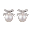 Natural Pearl Ear Studs EJEW-P286-40P-1