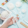 WADORN 4Pcs 4 Styles Double & Single Layer Chinlon Lace Trim Fabric DIY-WR0003-87A-3