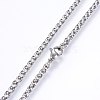 Non-Tarnish 304 Stainless Steel Wheat Chain Necklaces NJEW-F227-05P-01-2