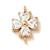 304 Stainless Steel Pave Cubic Zirconia Flower Links Connector Charms STAS-T026-03A-02G-1