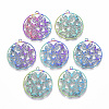 Ion Plating(IP) 201 Stainless Steel Filigree Pendants X-STAS-T057-17-1