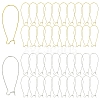 40Pcs 2 Colors Brass Hoop Earrings Findings Kidney Ear Wires KK-YW0002-38-1