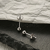 Simple S925 Sterling Silver Round Bead Stud Earrings for Daily Unisex Wear TL9413-5