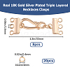 Beebeecraft 8Pcs Brass Multi-strand Clasps with Hook Clasps FIND-BBC0002-60-2