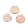 3Pcs 3 Styles Natural Rose Quartz Pendants PALLOY-JF01646-1