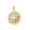 Brass Micro Pave Cubic Zirconia Pendants KK-E111-01G-1