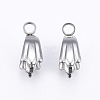 201 Stainless Steel Pendant Pinch Bails X-STAS-E437-26P-1