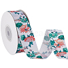 1 Roll Single Face Printed Polyester Grosgrain Ribbons SRIB-CY0001-12A-6