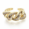 Brass Micro Pave Clear Cubic Zirconia Cuff Rings RJEW-S045-035G-NR-3