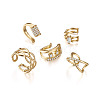 Biyun 9Pcs 9 Style Brass Cuff Earrings EJEW-BY0001-01-9