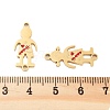 Valentine's Day Ion Plating(IP) 304 Stainless Steel FireBrick Enamel Boy Girl Connector Charms STAS-Z078-16G-3