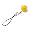 Chick Glass Seed Beads Charms Mobile Straps HJEW-MZ00118-4