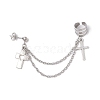 Alloy Cross Stud Earrings EJEW-JE06242-01-2