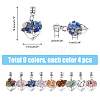 36Pcs 9 Styles Natural Mixed Gemstone European Dangle Charms PALLOY-AB00243-2