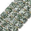 Natural Green Spot Jasper Beads Strands G-F839-A23-01-2