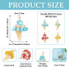 8Pcs 4 Colors Shell & Glass Pendants PALLOY-TA00383-4