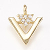 Brass Micro Pave Cubic Zirconia Charms ZIRC-F080-17G-1