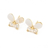 Brass Micro Pave Cubic Zirconia Stud Earring EJEW-P269-25KCG-1