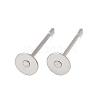 Tarnish Resistant 304 Stainless Steel Flat Round Blank Peg Stud Earring Findings STAS-S028-23-2