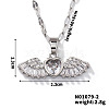 Chic Sparkling Luxe Angel Heart Zircon Pendant Necklace HV1743-2-1