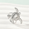 Sea Turtle Brass Cuff Rings for Women RJEW-A059-06P-1