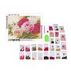 DIY 5D Flower Pattern Canvas Diamond Painting Kits DIY-C021-09-3