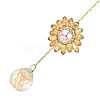 Glass Flower Hanging Suncatchers HJEW-P018-F01-2