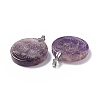 Natural Amethyst Pendants G-P491-05P-04-3