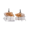 Natural Quartz Crystal & Yellow Quartz Nuggets Big Pendants G-K338-43P-07-1