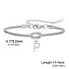 304 Stainless Steel Initial Charm Bracelets FS-WGD8E41-37-1