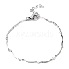 Non-Tarnish 304 Stainless Steel Curved Bar Link Chain Bracelets BJEW-K266-13P-1