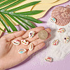 60Pcs 6 Style Printed Natural Cowrie Shell Beads SSHEL-CW0001-6