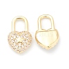 Brass Clear Cubic Zirconia Pendants ZIRC-B010-07G-2