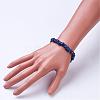 Natural Lapis Lazuli Beaded Stretch Bracelets BJEW-JB02683-03-3