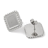 304 Stainless Steel Square Stud Earrings EJEW-D281-07S-2