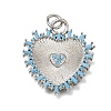 Brass Micro Pave Cubic Zirconia Pendants CU-CBAEEA8-13B-P-1