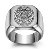 The Seven-Pointed Star Pattern 304 Stainless Steel Finger Rings FS-WGB7142-09-1