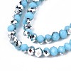 Electroplate Opaque Glass Beads Strands EGLA-A034-P6mm-M19-3