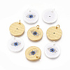 Brass Micro Pave Cubic Zirconia Pendants ZIRC-F095-09-1