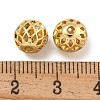 Rack Plating Brass Micro Pave Clear Cubic Zirconia Beads KK-U030-18G-2