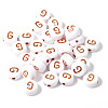 100Pcs Plating Opaque White Acrylic Beads FIND-PW0024-36E-1